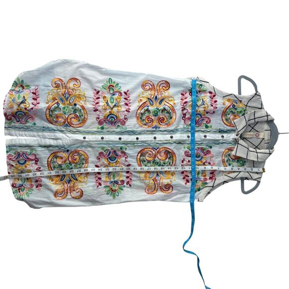 Cyrena embroidered patchwork tunic dress M boho western Coastal Cowgirl - Picture 6 of 11